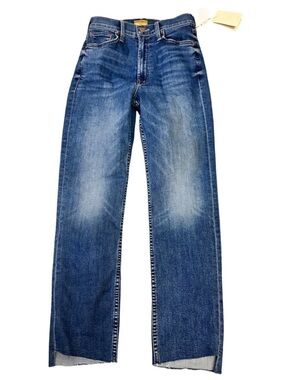 MOTHER Straight Leg Jeans in Medium Blue